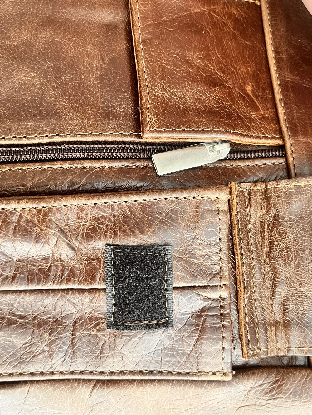 Men's Brown Leather Crossbody Shoulder Bag